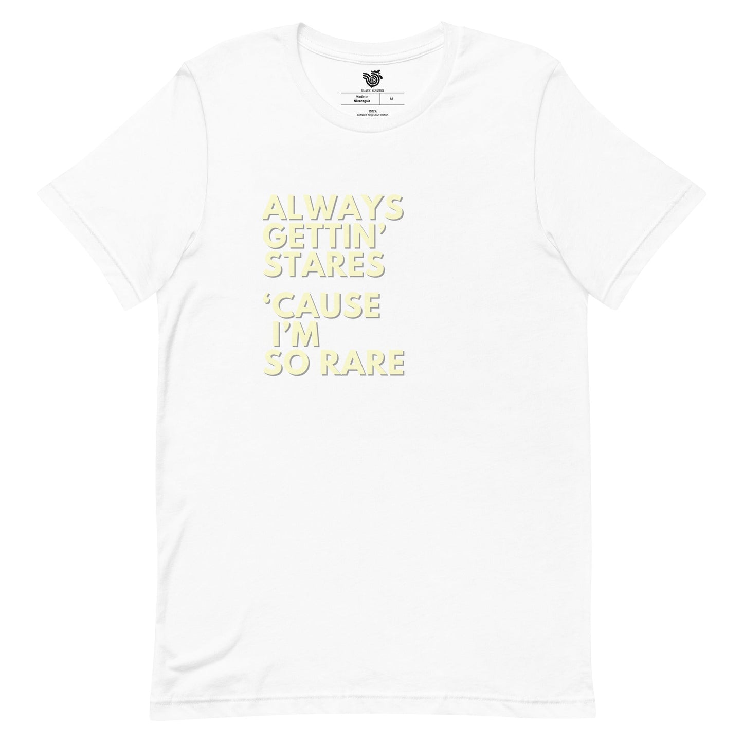 Always Gettin' Stares 'Cause I'm So Rare short-sleeve unisex t-shirt (pale yellow)