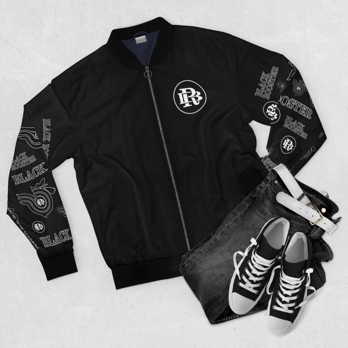 Black BR Monogram Bomber Jacket