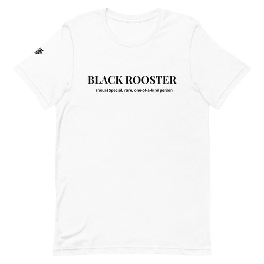 Black Rooster Defined unisex tee (white)