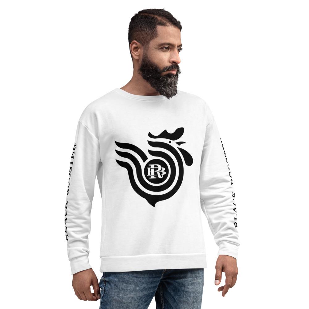 Black Rooster Unisex Pullover (White)