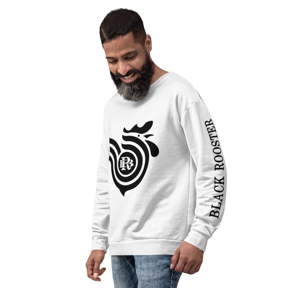 Black Rooster Unisex Pullover (White)