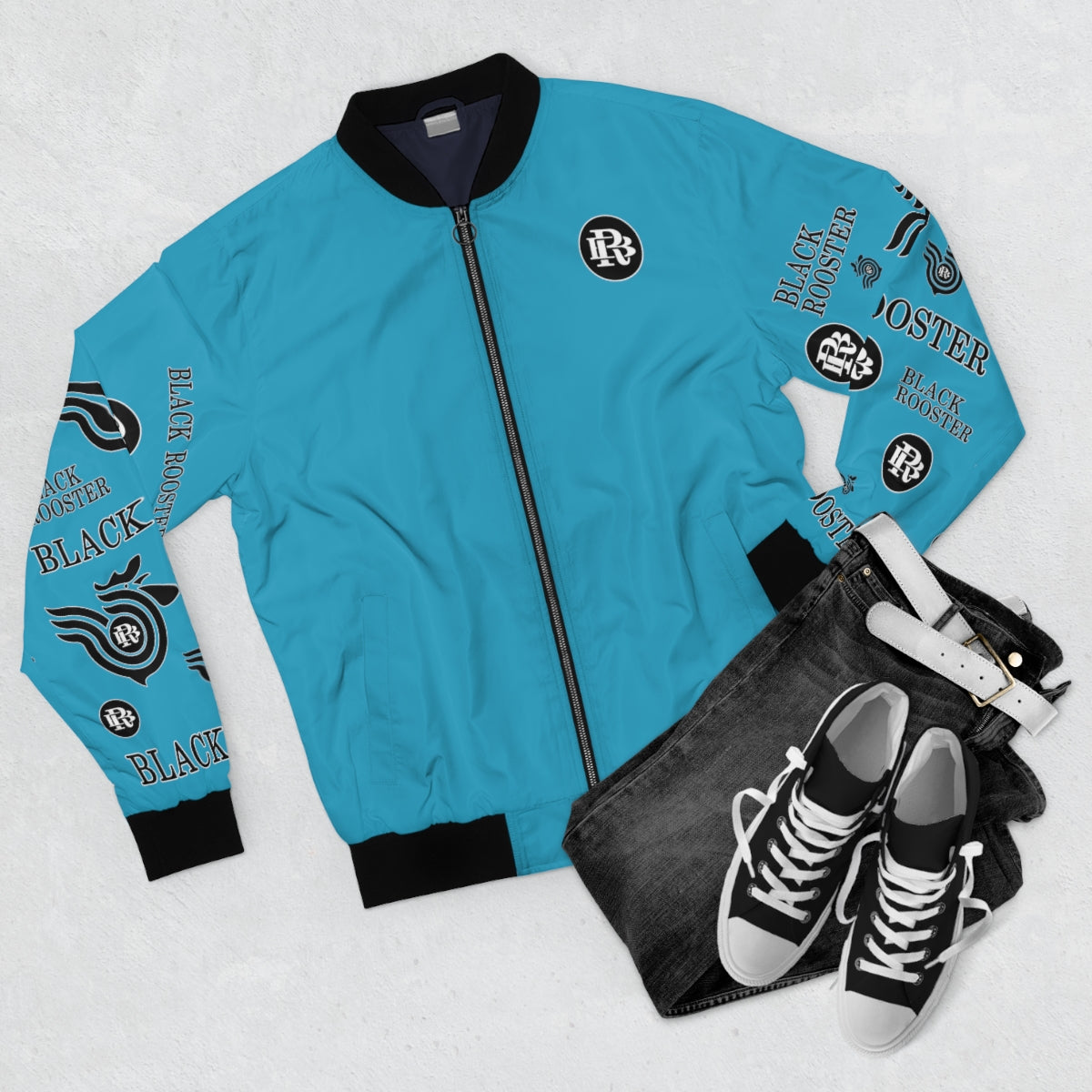 Light Blue BR Monogram Bomber Jacket