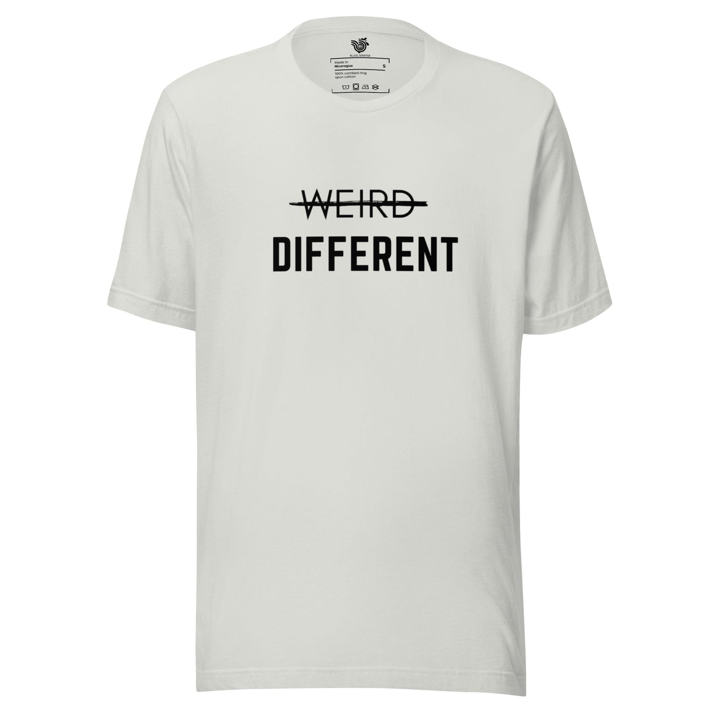 Not Weird, Different unisex t-shirt (black letters)