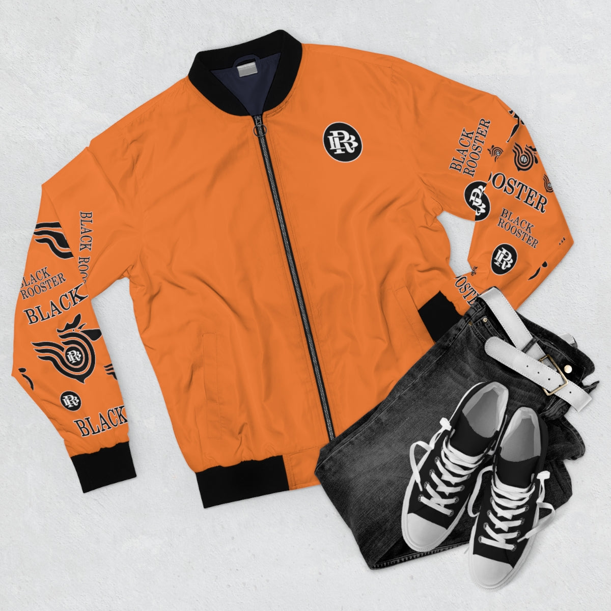 Orange BR Monogram Bomber Jacket