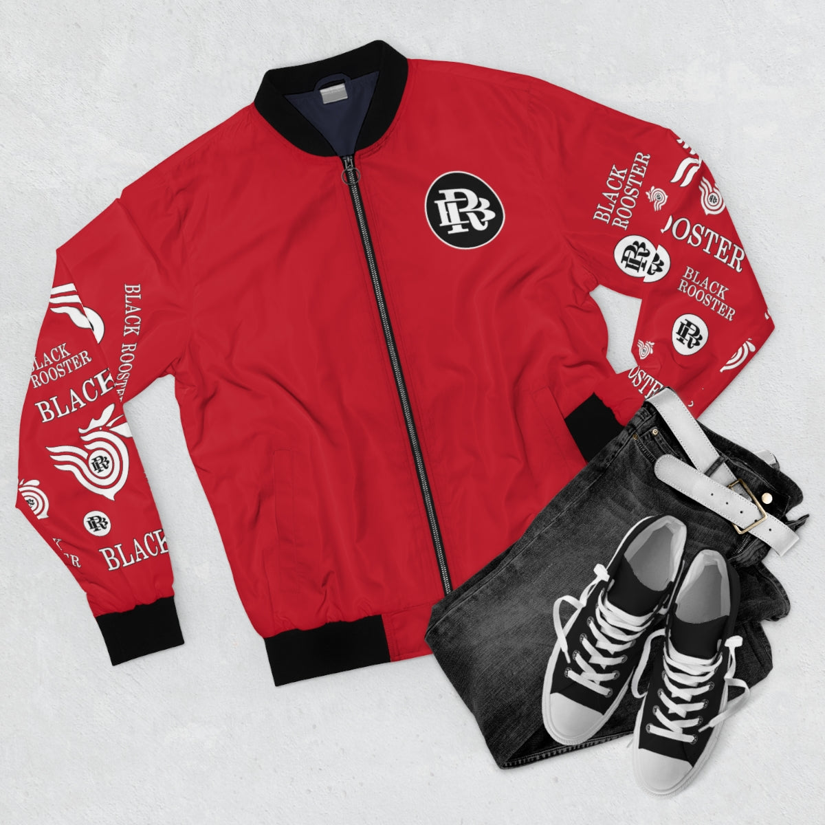 Red BR Monogram Bomber Jacket
