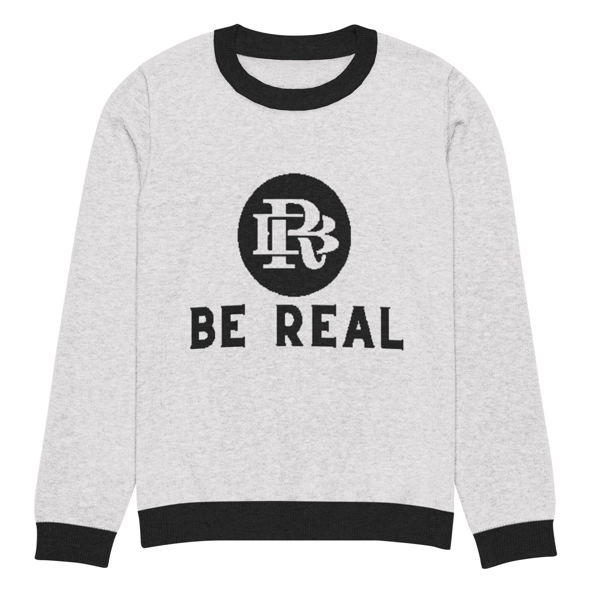 Black Rooster Be Real knitted crew neck sweater