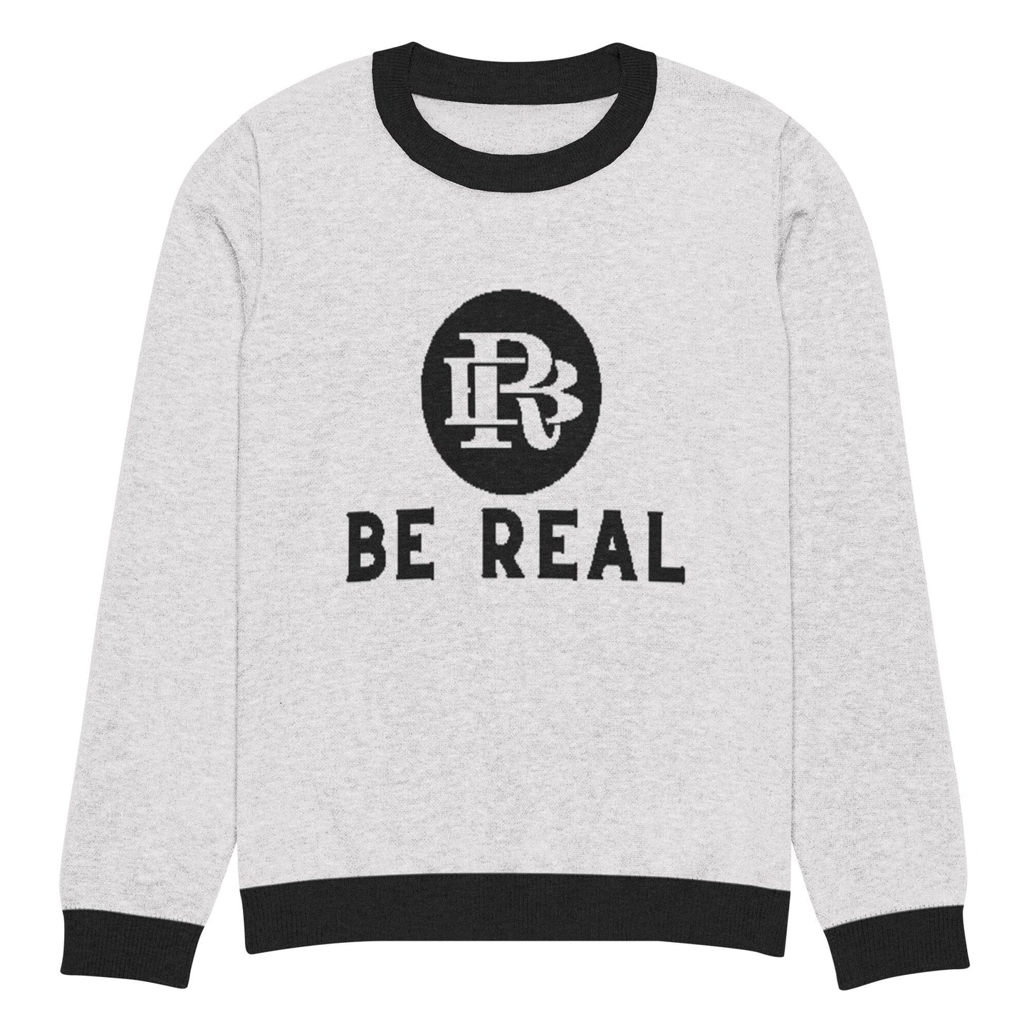 Black Rooster Be Real knitted crew neck sweater