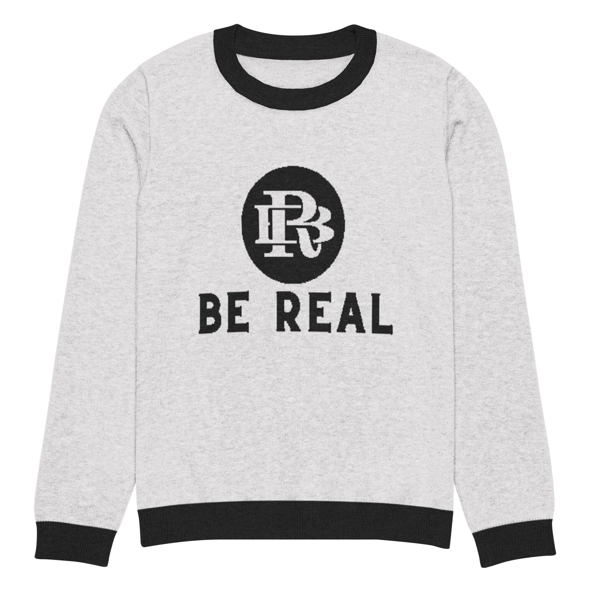 Black Rooster Be Real knitted crew neck sweater