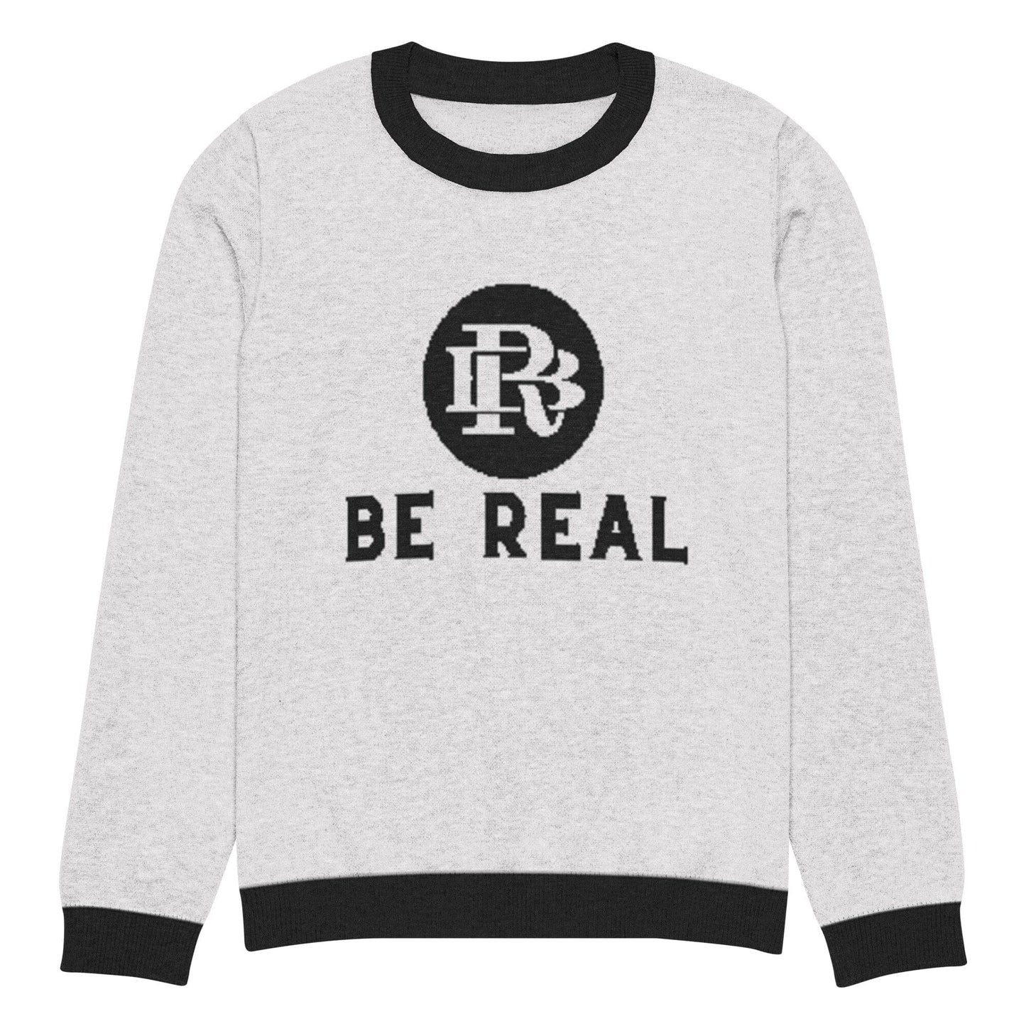 Black Rooster Be Real knitted crew neck sweater