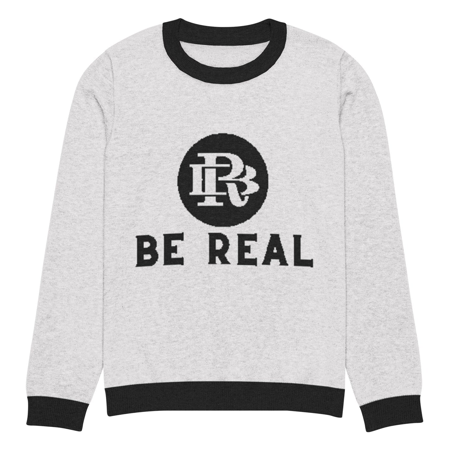 Black Rooster Be Real knitted crew neck sweater