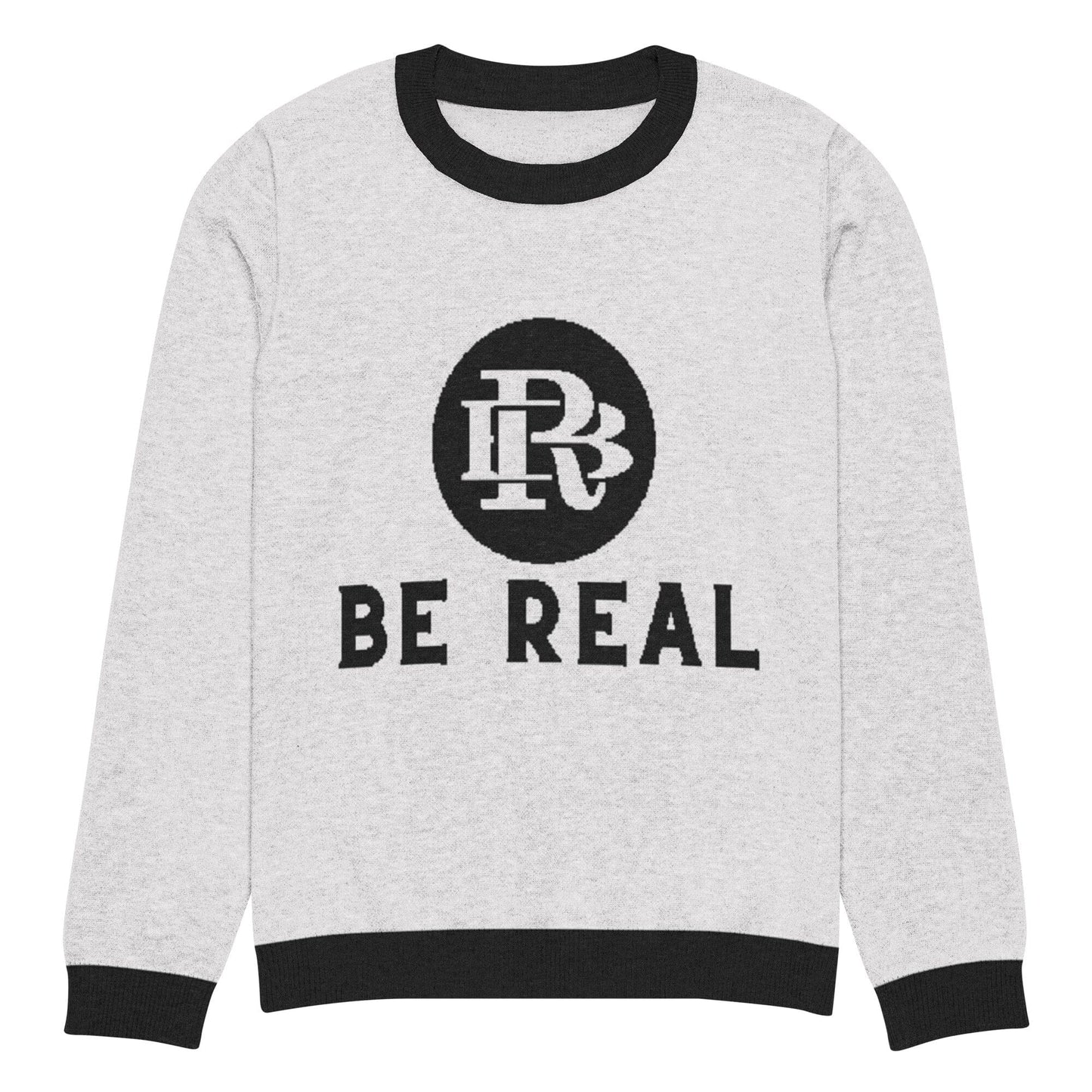 Black Rooster Be Real knitted crew neck sweater