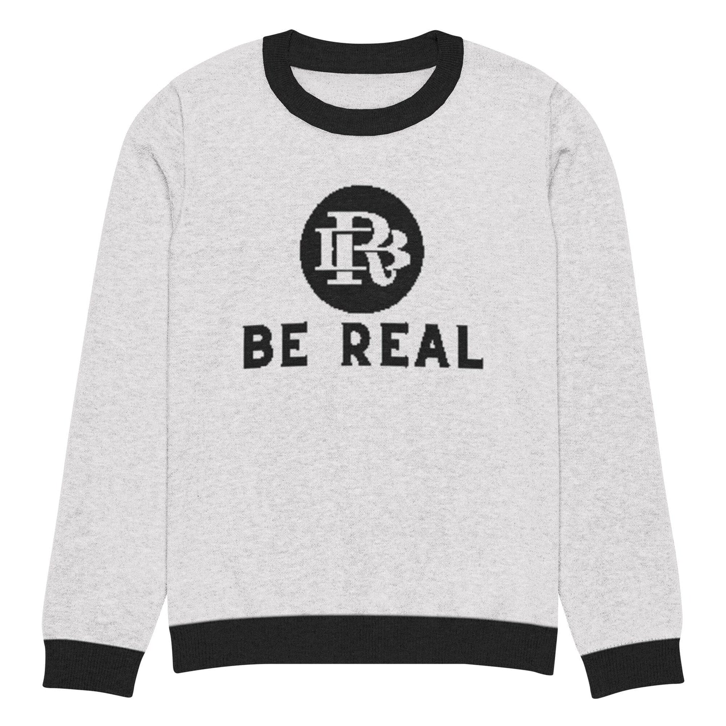 Black Rooster Be Real knitted crew neck sweater