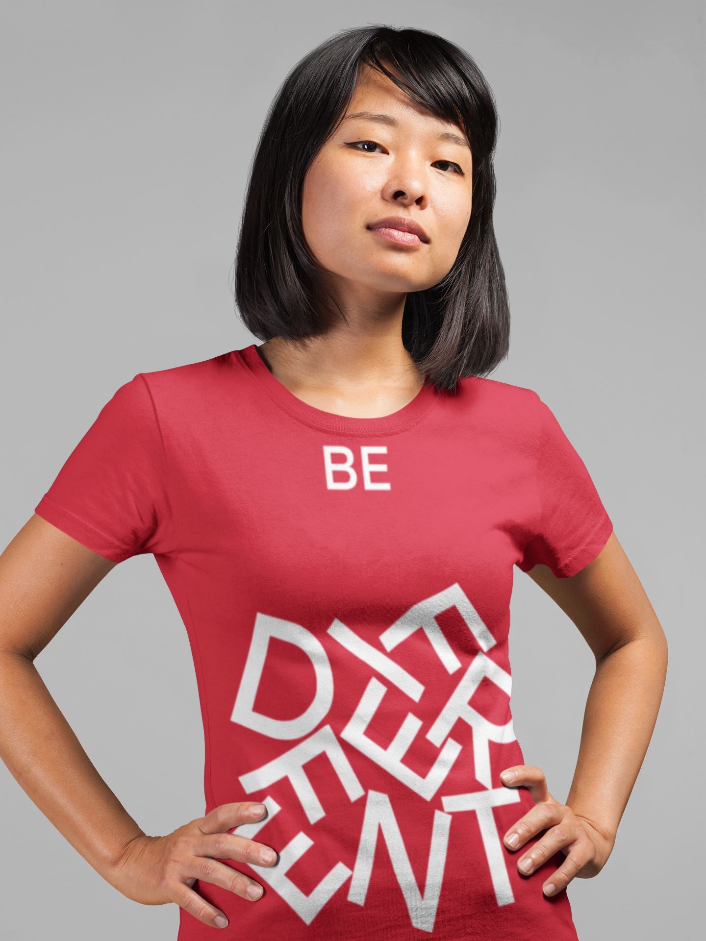Be Different Red and White Tumbled Letters T-Shirt*