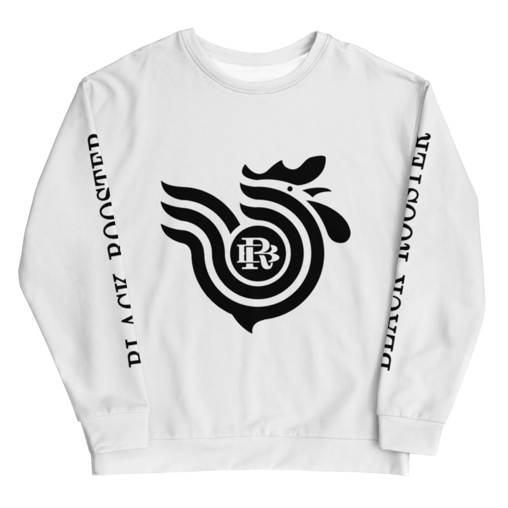 Black Rooster Unisex Pullover (White)