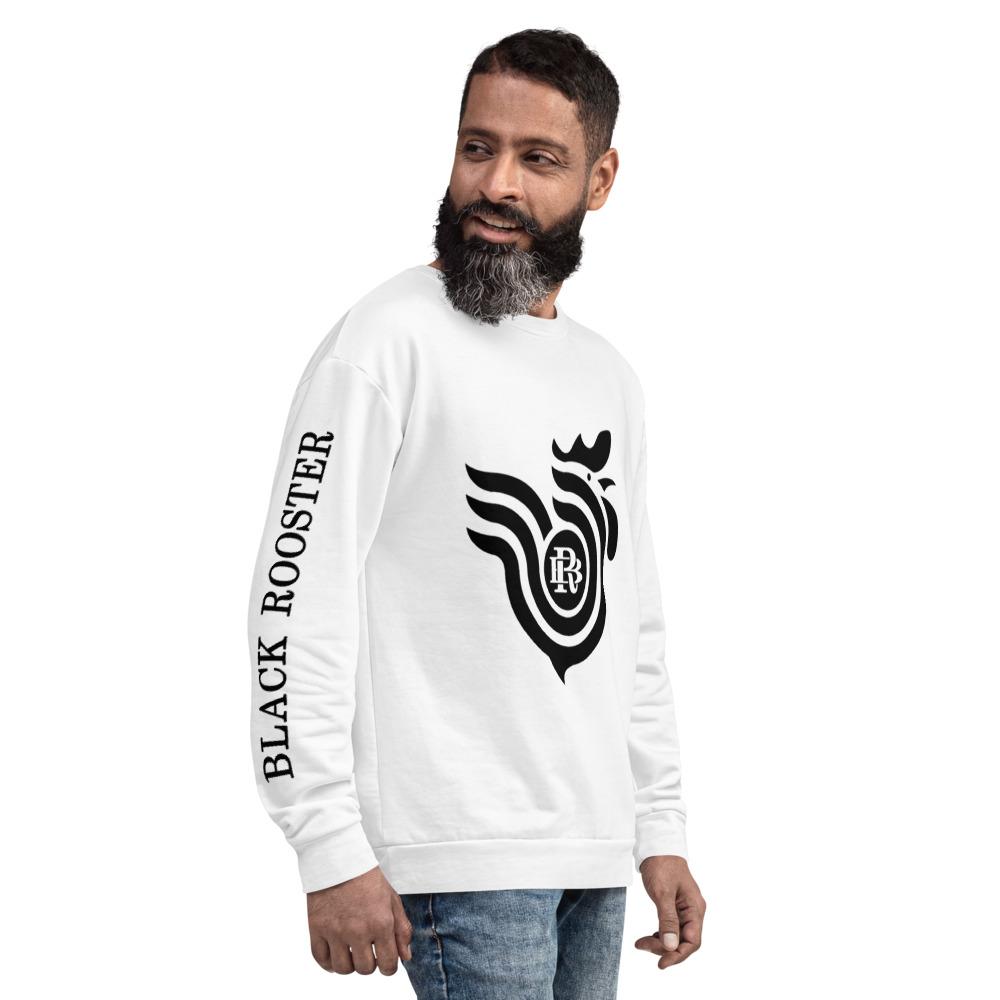 Black Rooster Unisex Pullover (White)