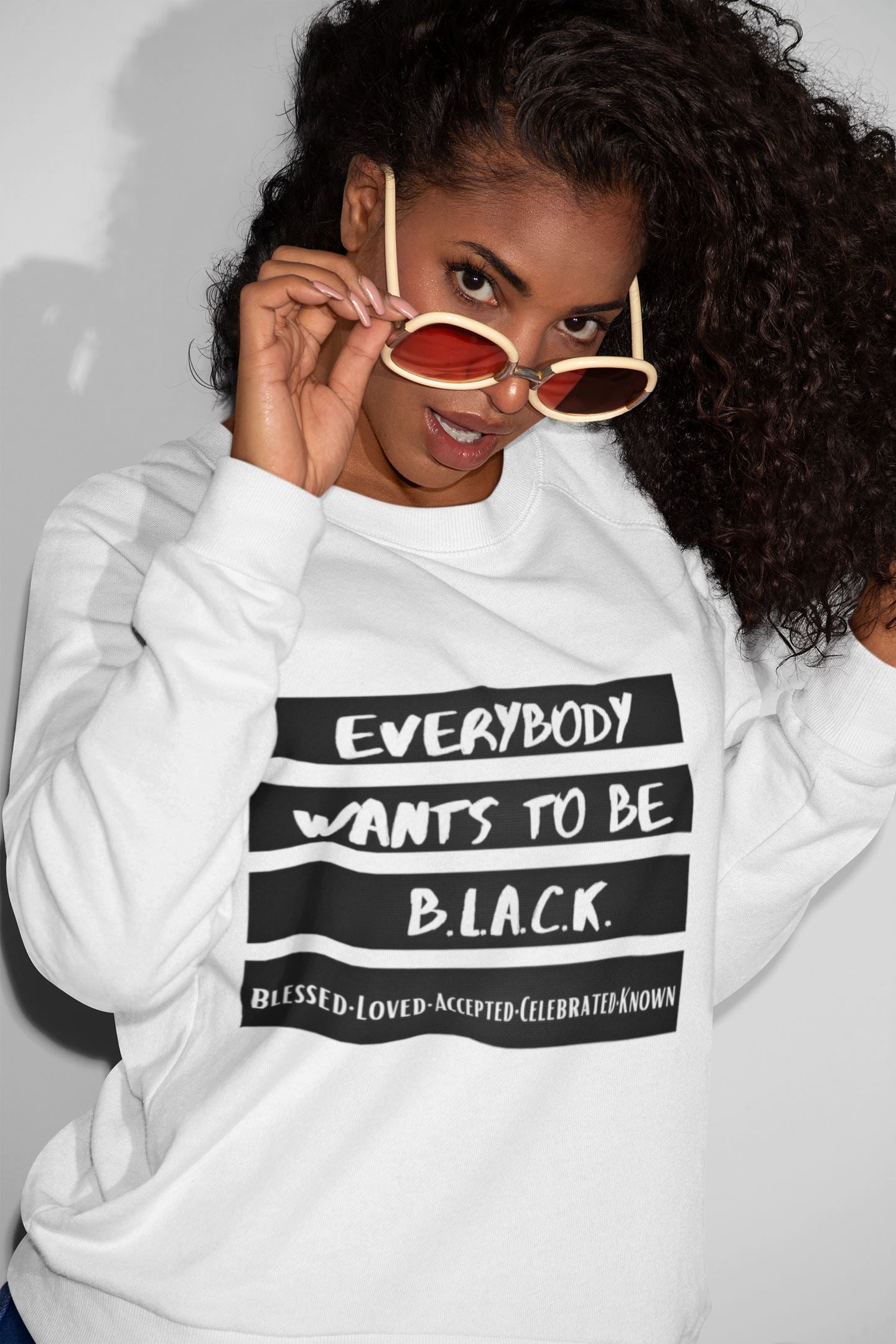 "Everybody Wants to Be B.L.A.C.K." Unisex Fleece Pullover