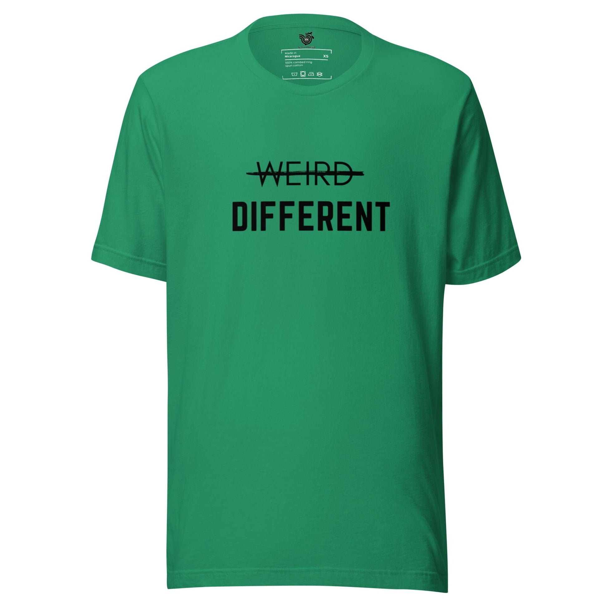 Not Weird, Different unisex t-shirt (black letters)